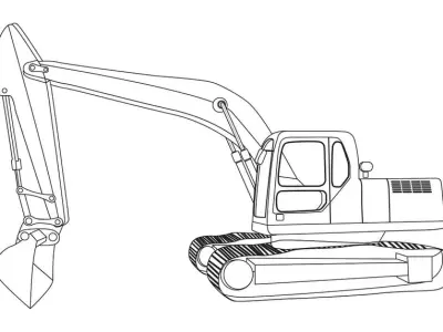 Bộ sưu tập ảnh tranh tô màu xe xúc hấp dẫn dành cho trẻ