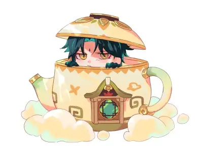 Ảnh Xiao chibi cute dễ thương ngầu cực chất cho fan Genshin