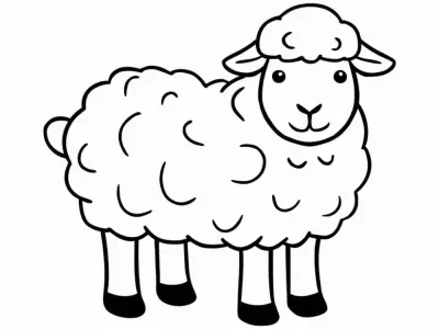 Tranh tô màu con cừu cute mang vẻ đẹp ngọt ngào tinh nghịch