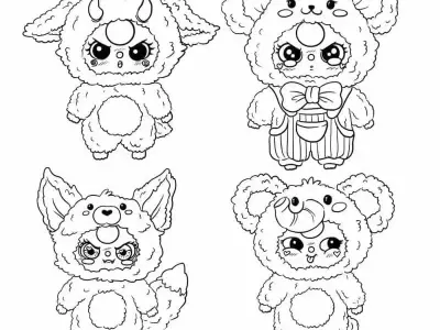 Tranh tô màu Baby Three thế giới thú nhồi bông đầy sáng tạo