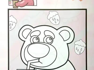 Tranh tô màu gấu dâu Lotso đáng yêu và rực rỡ dành cho bé