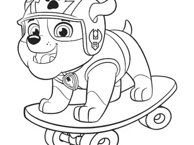 Tranh tô màu đội chó cứu hộ siêu đáng yêu cho bé tập tô