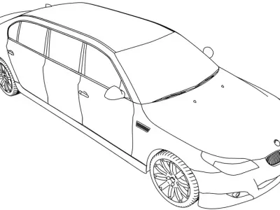 Tranh tô màu xe limousine sang trọng cho bé sáng tạo