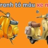 100+ Tranh Tô Màu Xe Máy Miễn Phí Cho Bé Sáng Tạo