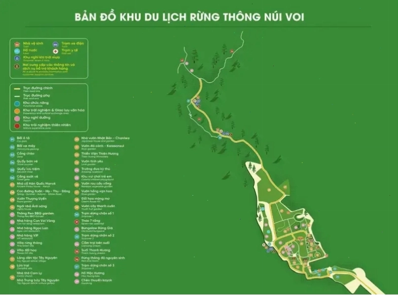Bản đồ khu du lịch Rừng Thông Núi Voi