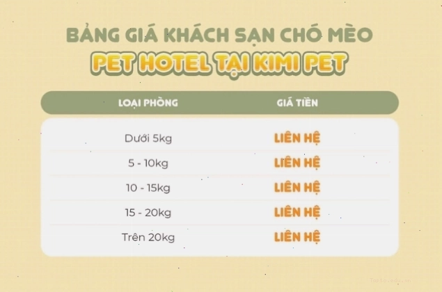Bảng giá tham khảo dịch vụ nhà nghỉ cho mèo