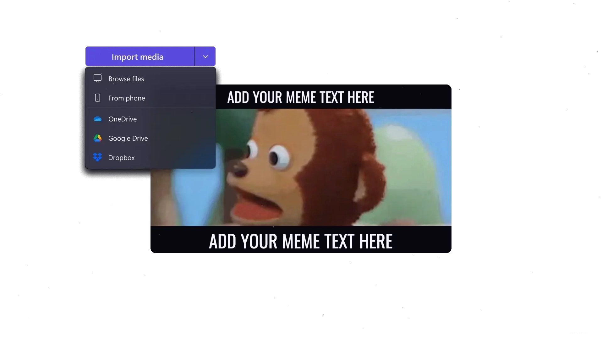 Bắt đầu tạo meme video với các mẫu có sẵn trong Clipchamp