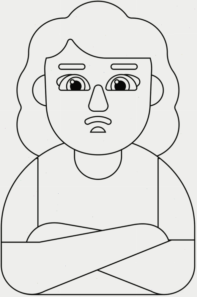 Emoji nữ bĩu môi thể hiện sự không hài lòng