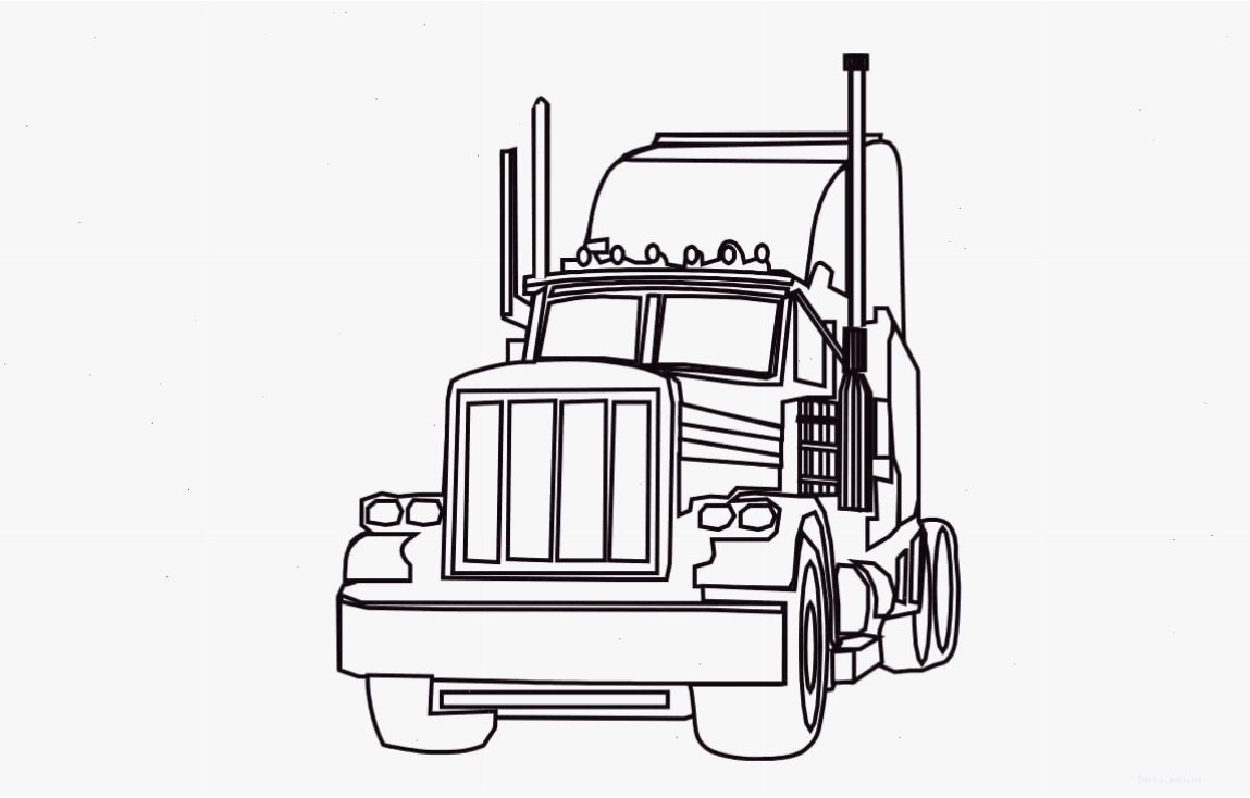 Hình ảnh đầu xe container mạnh mẽ để bé tô màu