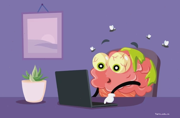 Hình minh họa não bộ bị quá tải thông tin