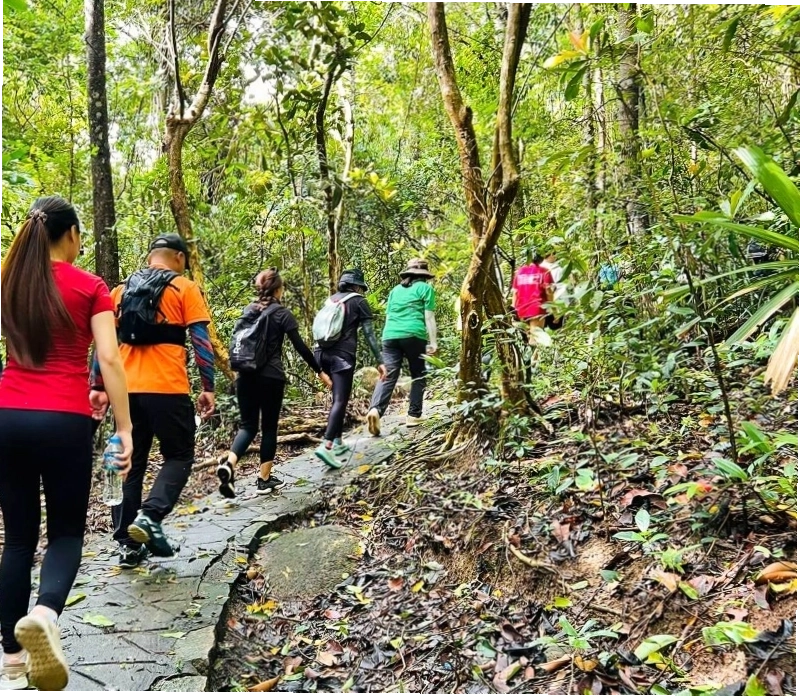Hoạt động trekking khám phá núi Minh Đạm