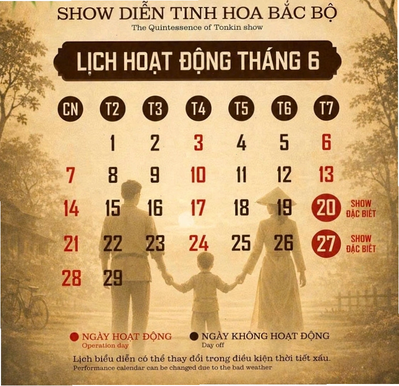 Lịch diễn Tinh Hoa Bắc Bộ, chương trình biểu diễn văn hóa