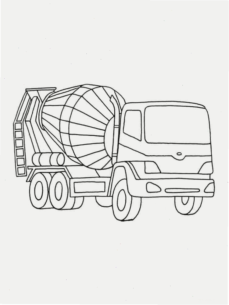 Mẫu xe trộn bê tông tô màu dễ thương