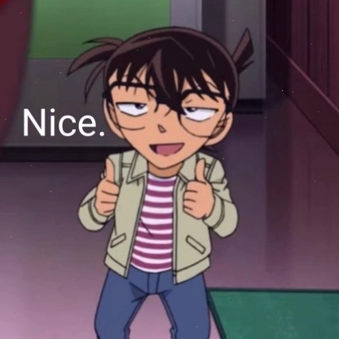 Meme Conan với biểu cảm suy luận