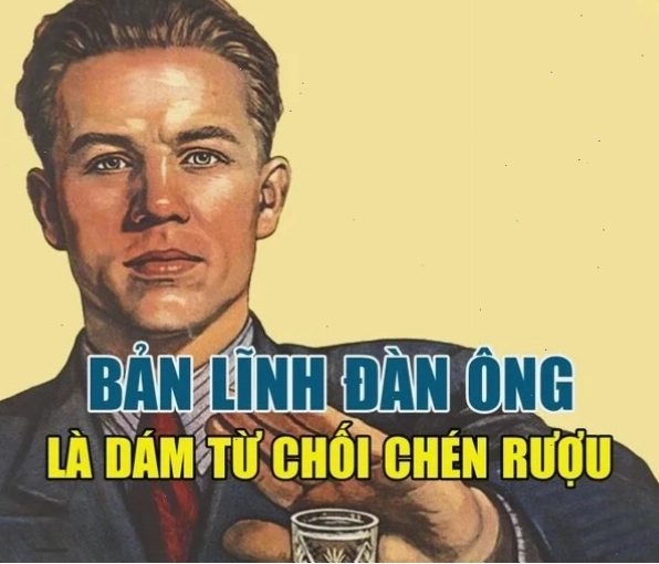 Meme từ chối rượu bia hài hước thể hiện sự kiên quyết