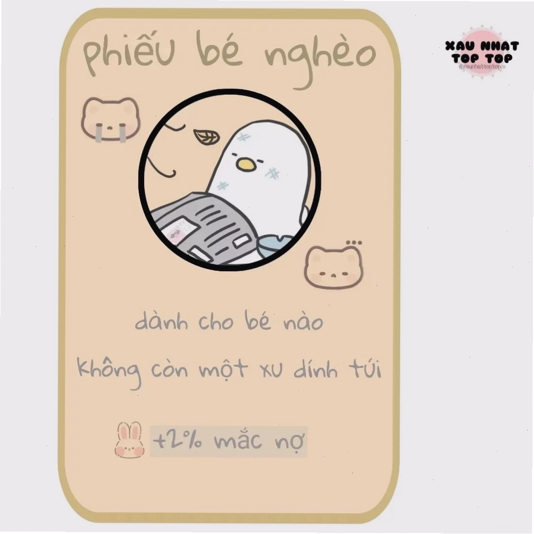 Meme vui nhộn về việc nhận phiếu bé nghèo