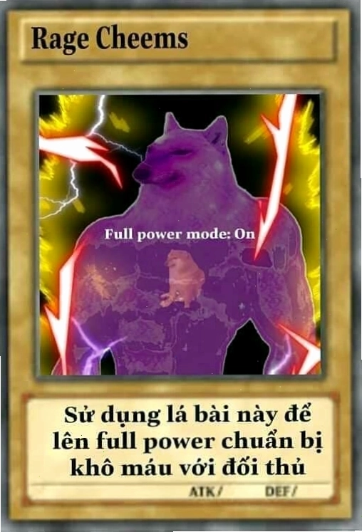 Minh họa lá bài meme với hiệu ứng phản dame