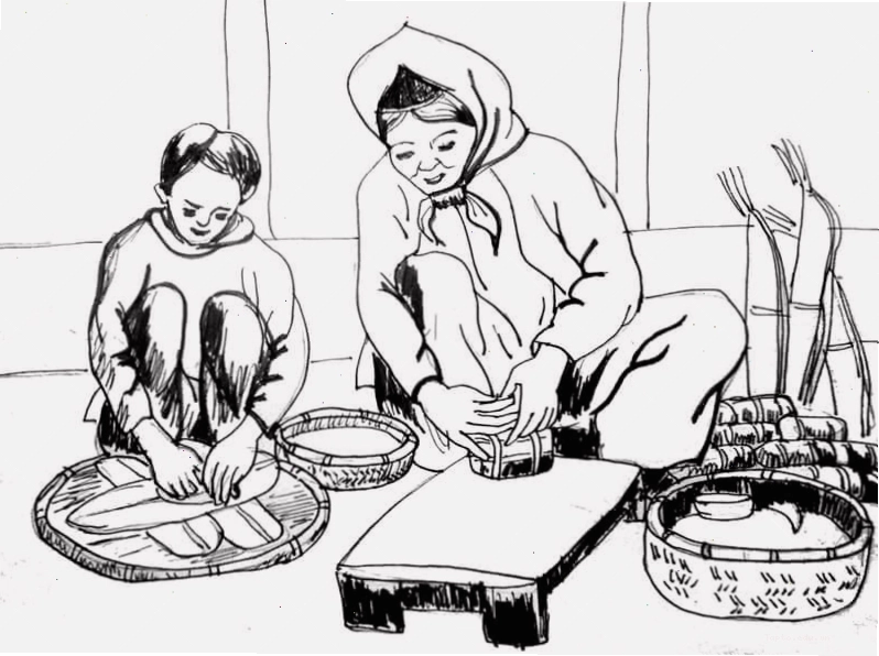 Tranh tô màu bánh chưng ngày Tết cho bé