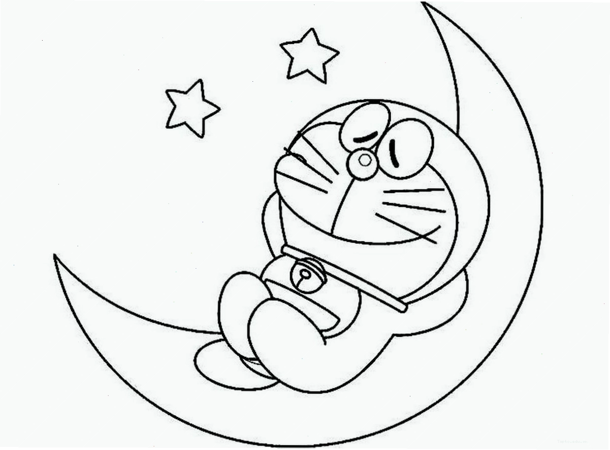 Tranh tô màu cảnh sinh hoạt của Doraemon