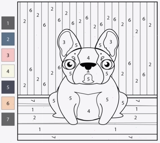 Tranh tô màu chó Bulldog theo số