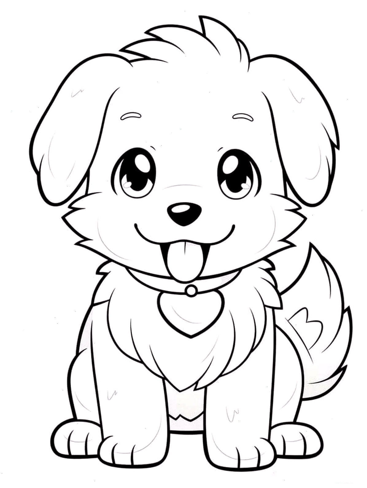 Tranh tô màu chó shiba inu
