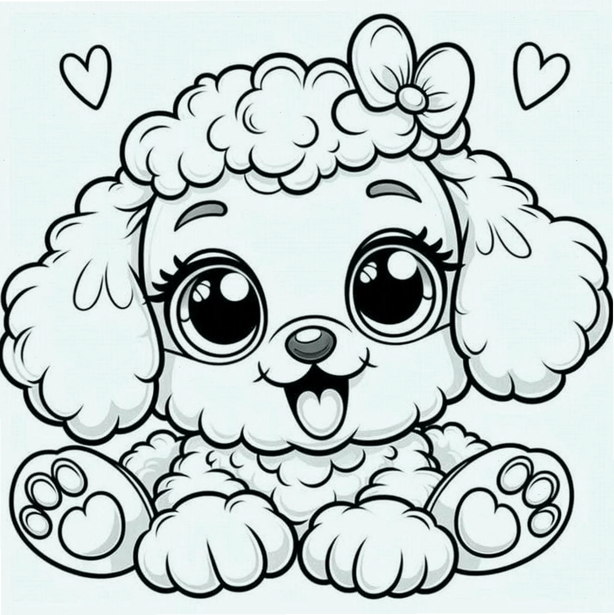 Tranh tô màu chú chó Bulldog với vẻ mặt nghiêm nghị