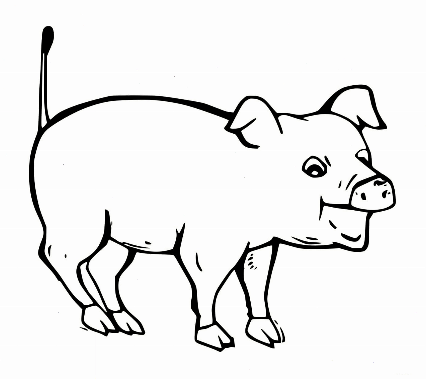 Tranh tô màu chú lợn hơi hoảng sợ