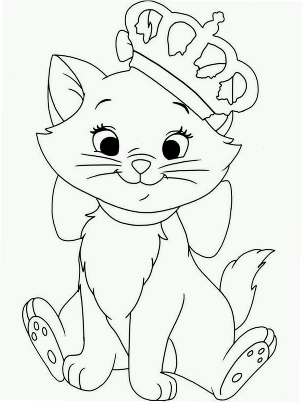 Tranh tô màu con mèo chibi số 13 đang chơi với bóng