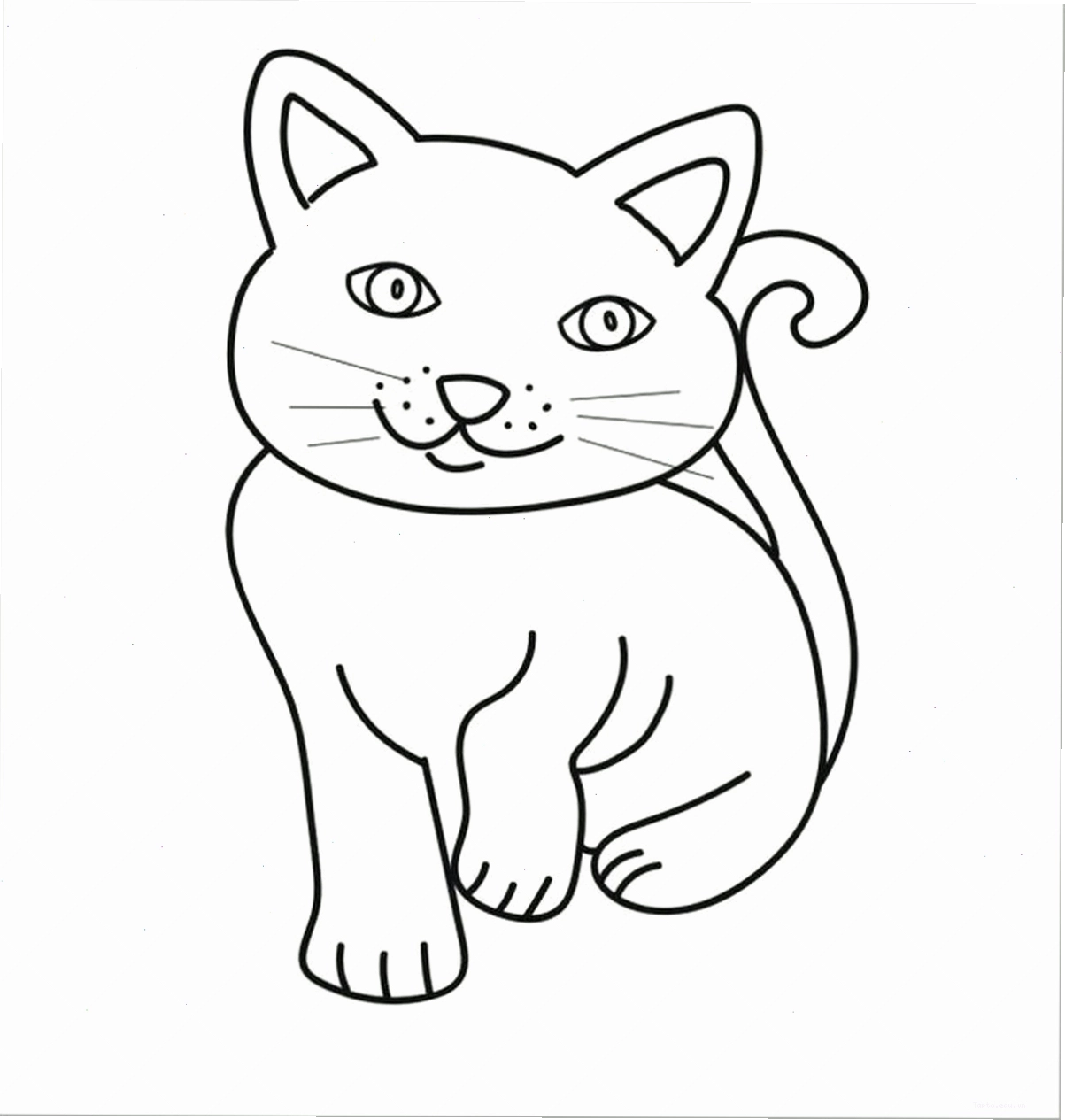Tranh tô màu con mèo chibi số 2 với bộ ria mép ngộ nghĩnh