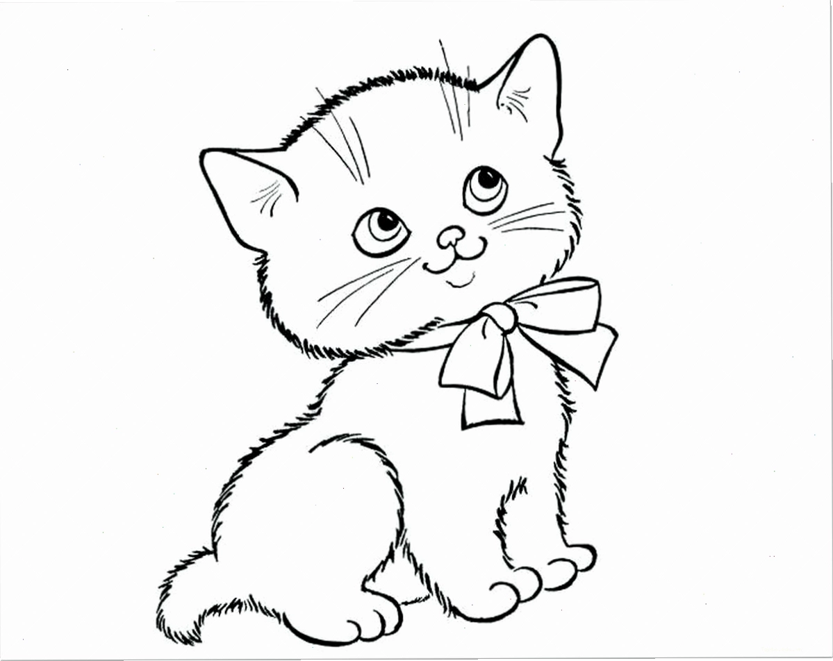 Tranh tô màu con mèo kitty với trang phục đáng yêu