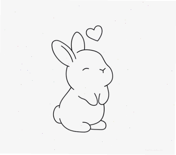 Tranh tô màu con thỏ chibi ngộ nghĩnh