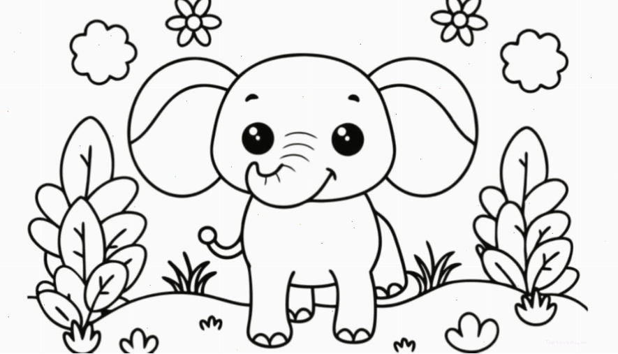Tranh tô màu con vật đáng yêu cho bé tập tô