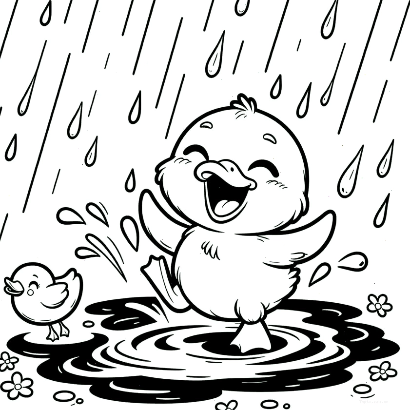 Tranh tô màu con vịt đơn giản với đường nét rõ ràng