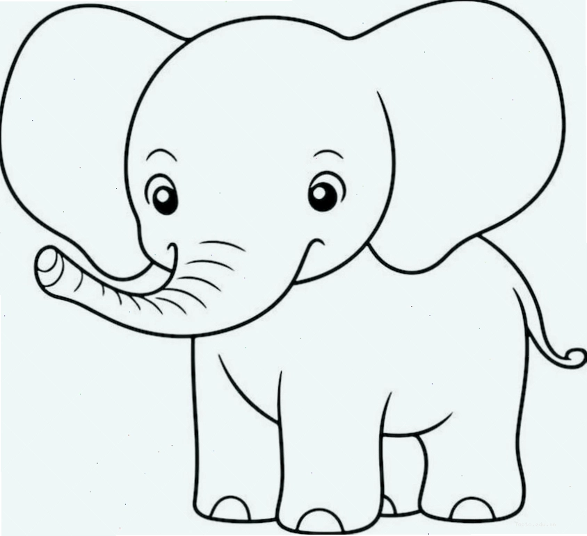 Tranh tô màu con voi số 10 cùng các bạn nhỏ