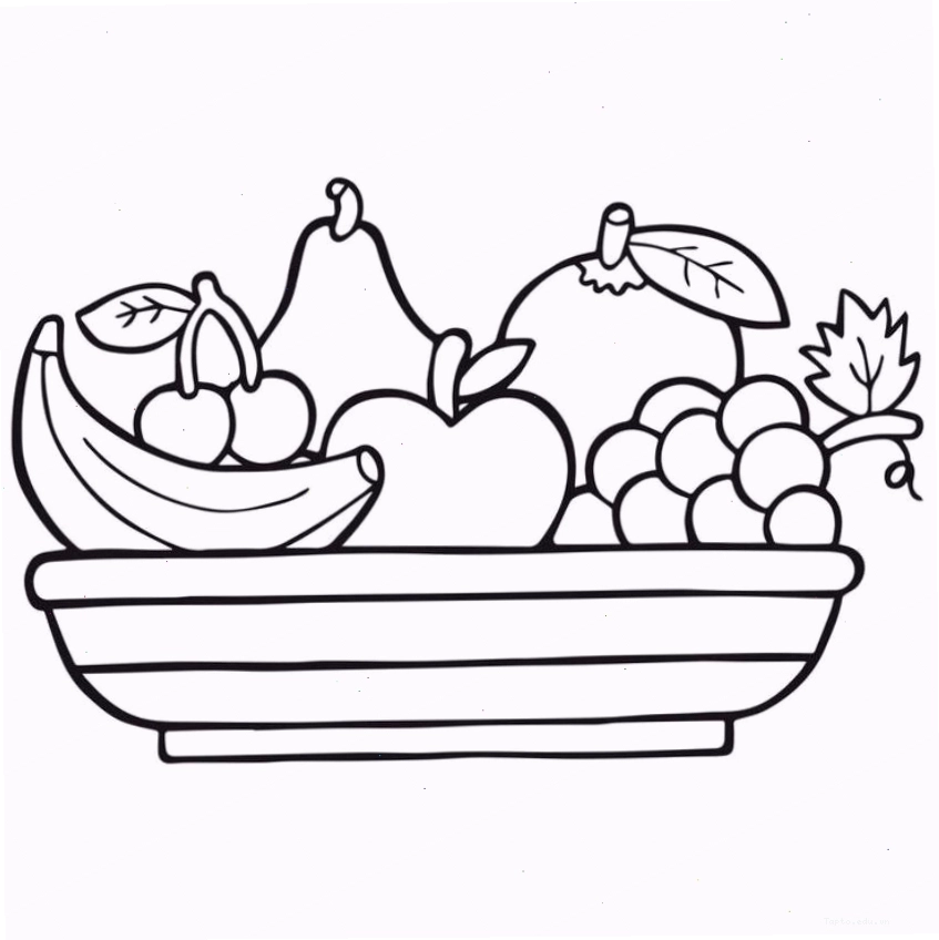 Tranh tô màu đồ ăn dễ thương số 3