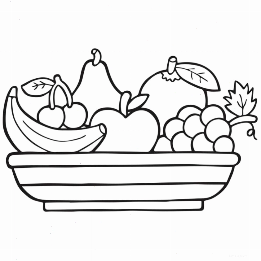 Tranh tô màu đồ ăn dễ thương số 3