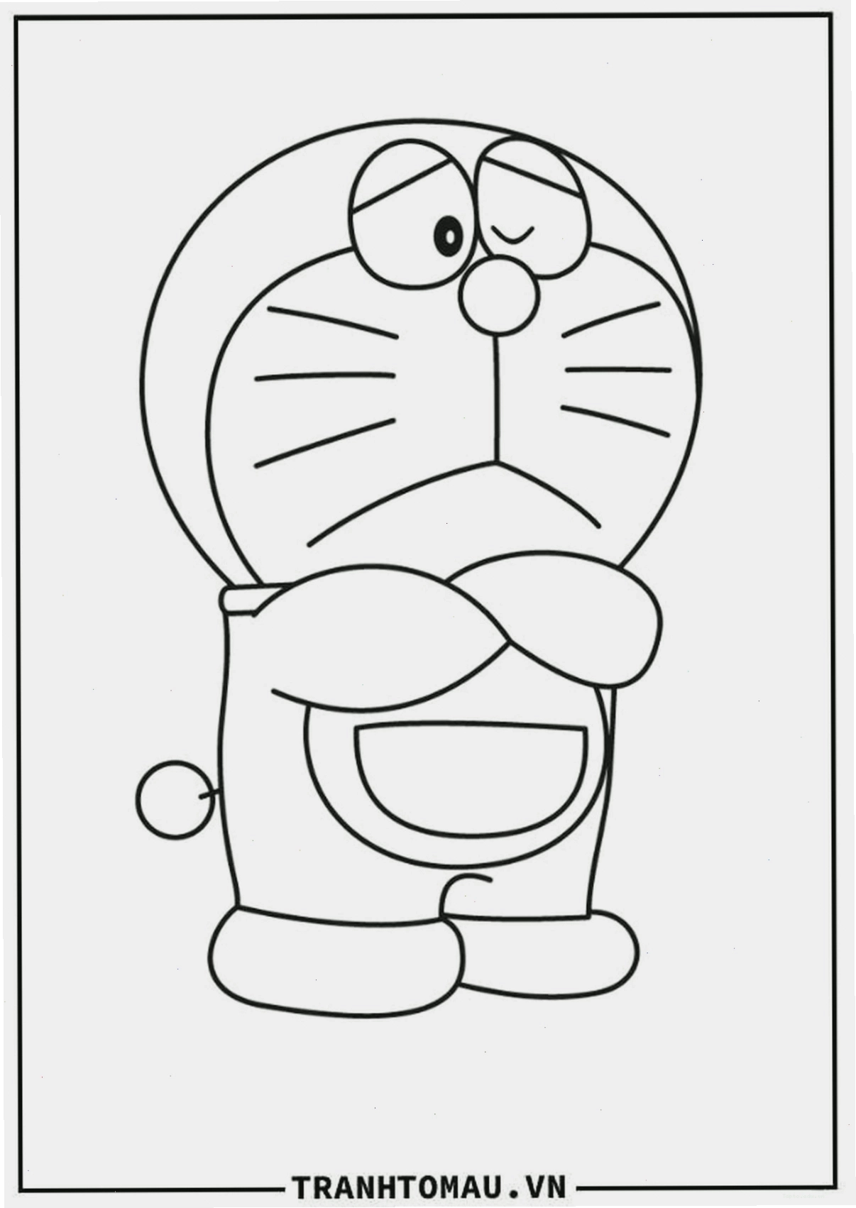 Tranh tô màu Doremon chibi ngộ nghĩnh cho bé