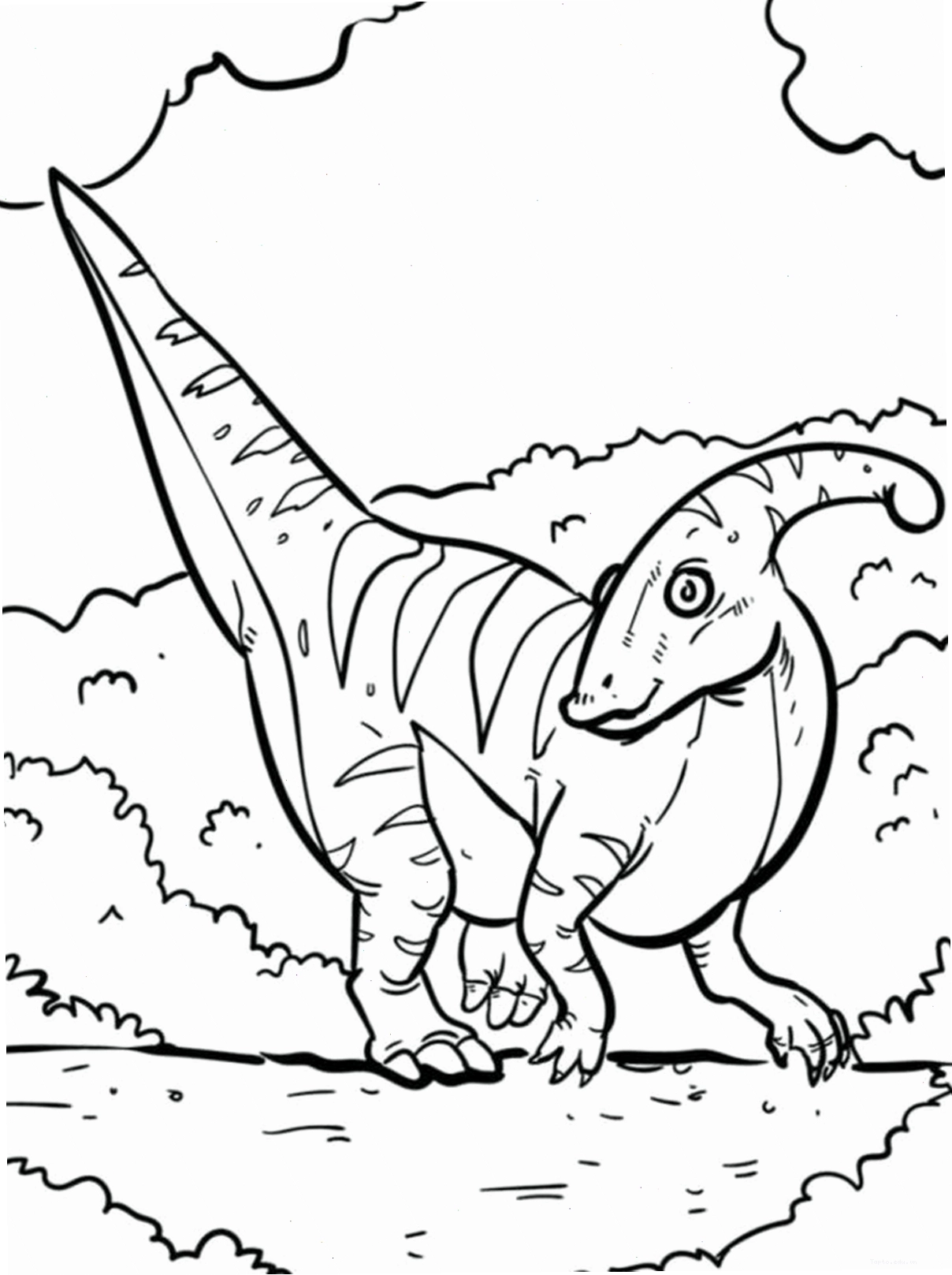 Tranh tô màu khủng long Therizinosaurus với móng vuốt dài