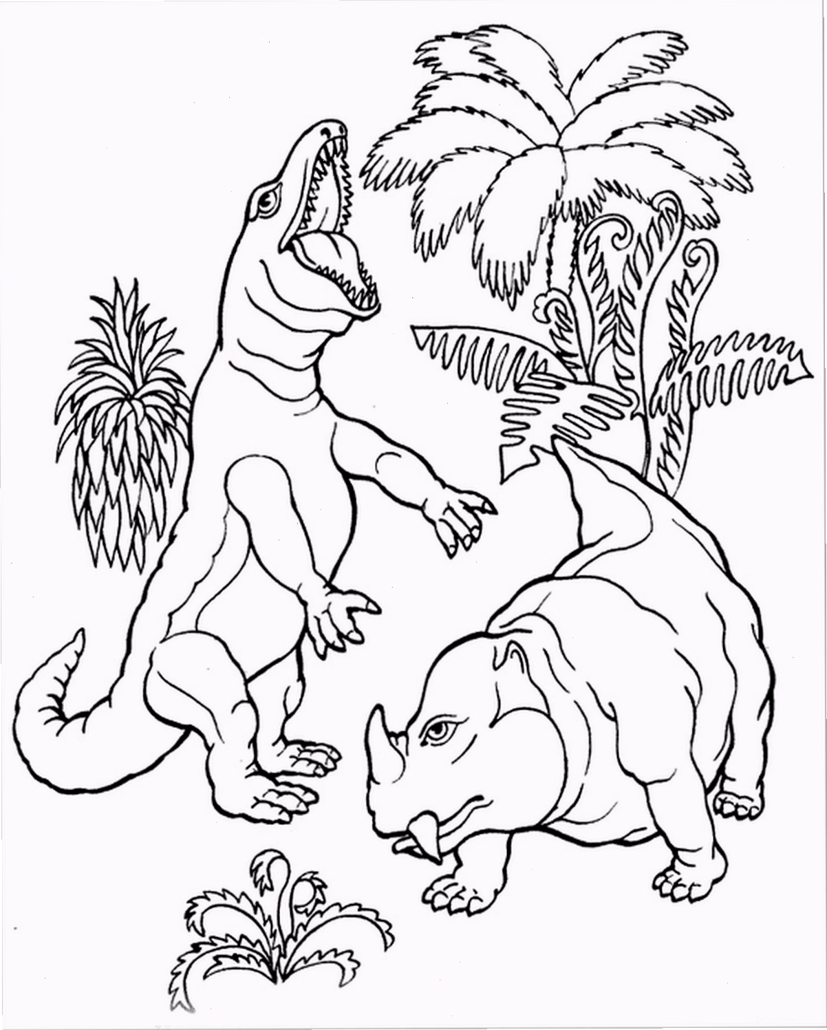 Tranh tô màu khủng long với đường nét rõ ràng