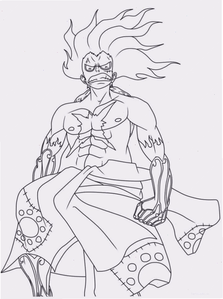 Tranh tô màu Luffy với vẻ ngoài cực ngầu