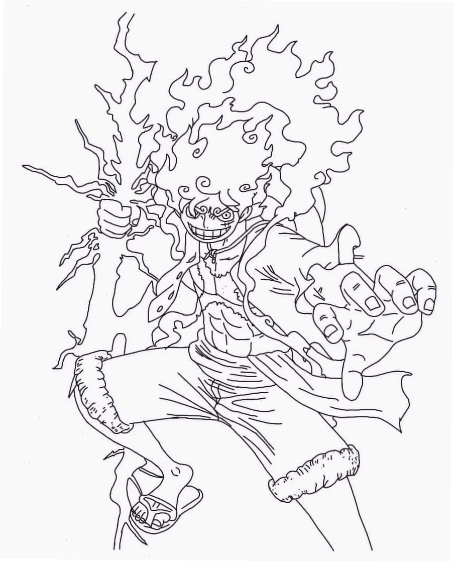 Tranh tô màu Luffy với vẻ ngoài vừa ngầu vừa đẹp