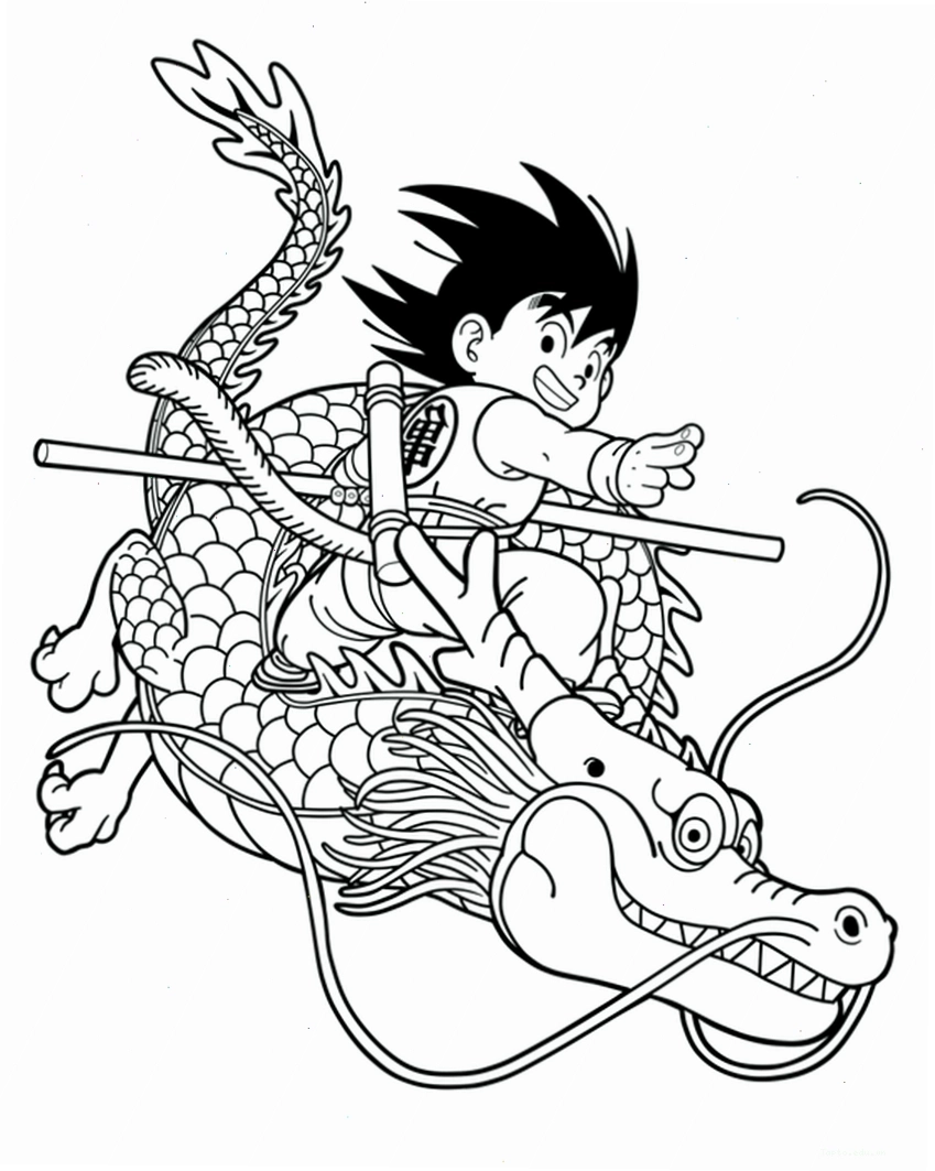 Tranh tô màu Songoku chiến đấu