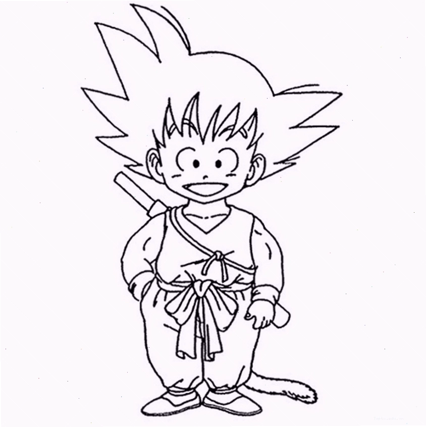 Tranh tô màu Songoku hồi nhỏ 1