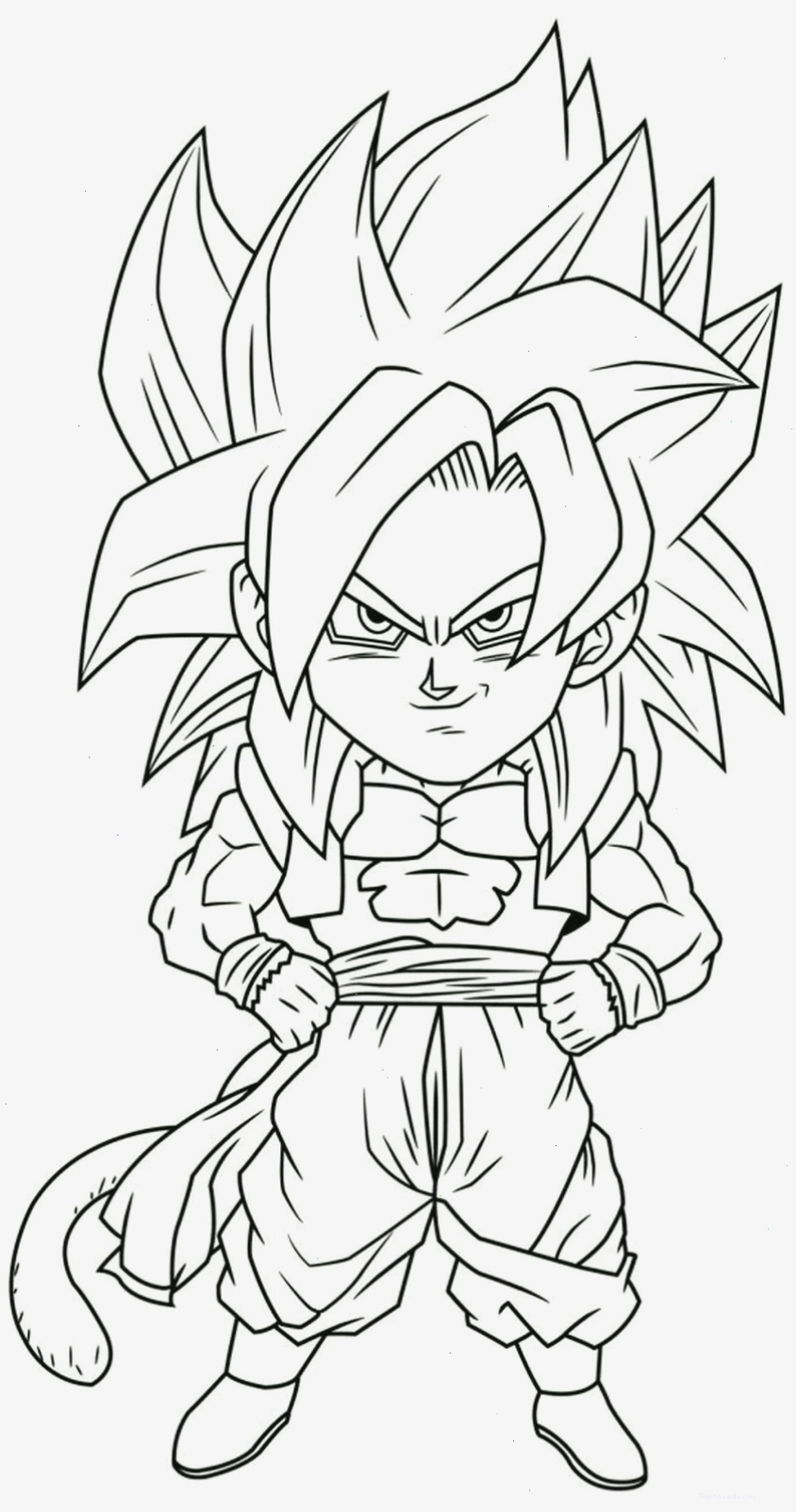 Tranh tô màu Songoku Super Saiyan 3