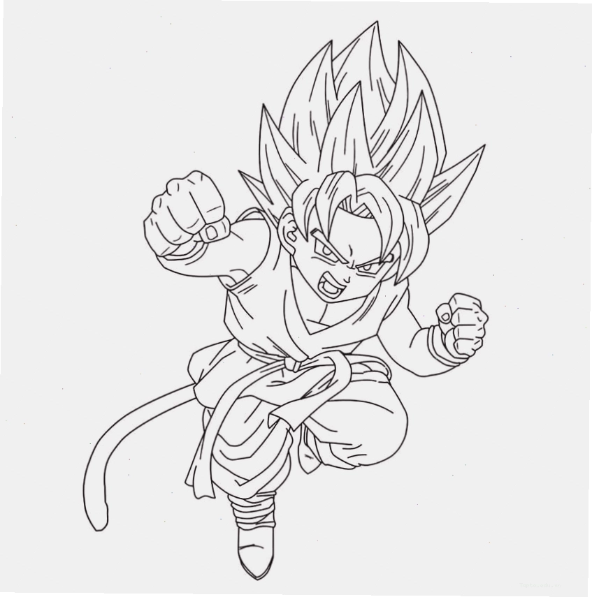 Tranh tô màu Songoku Super Saiyan