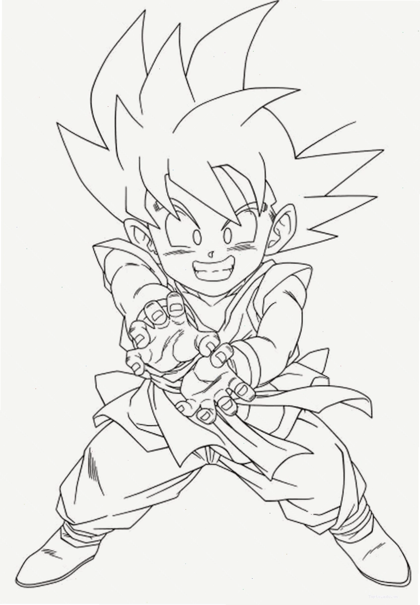 Tranh tô màu Songoku với nhiều hành động