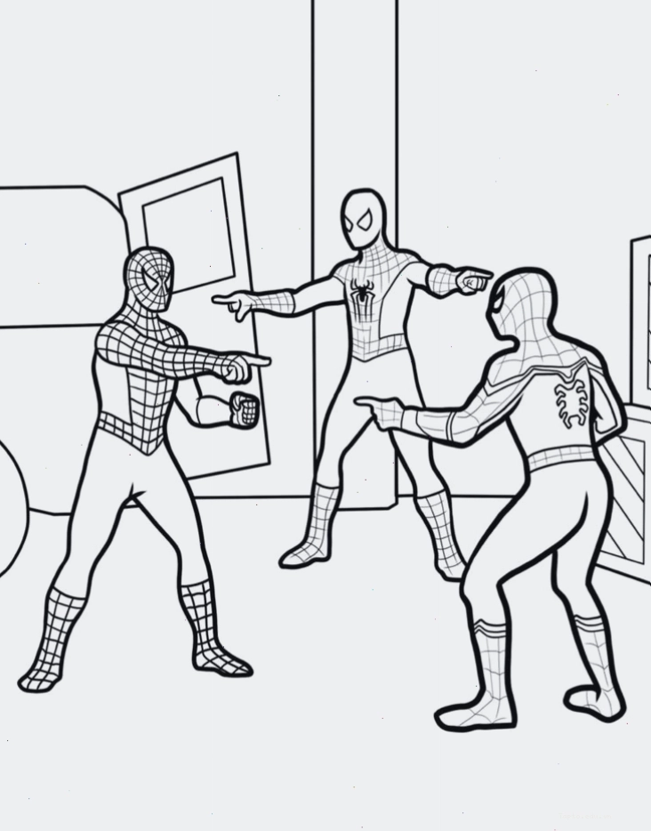 Tranh tô màu Spider Man 17 dễ thương cho bé