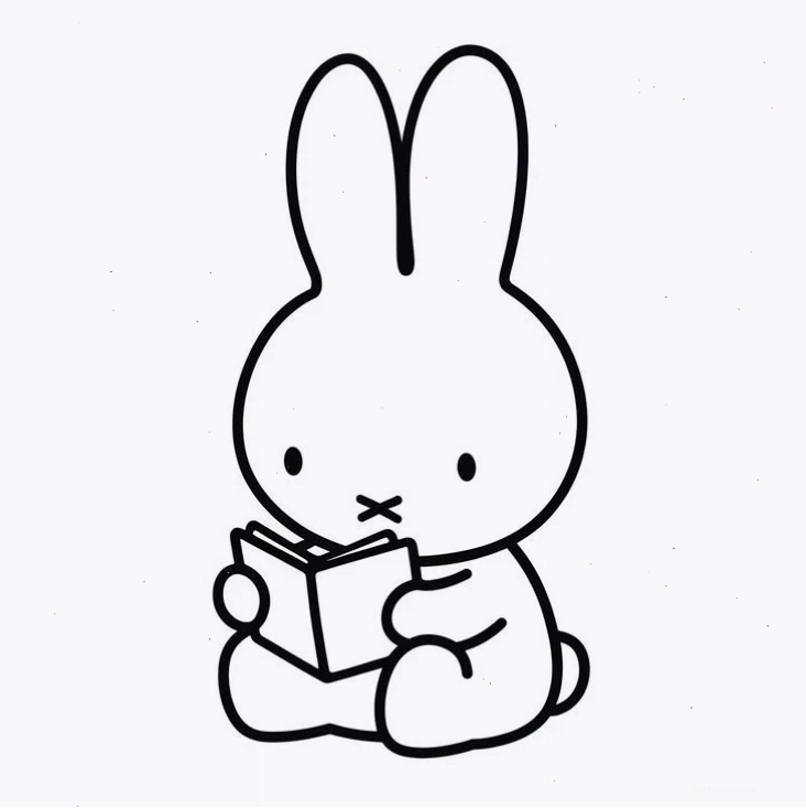 Tranh tô màu thỏ chibi đeo nơ