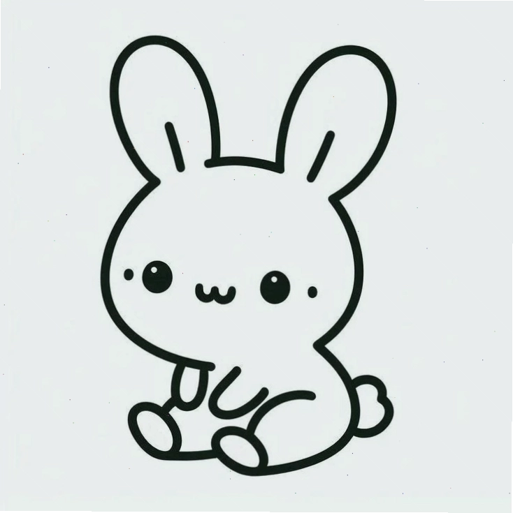 Tranh tô màu thỏ chibi ôm hoa