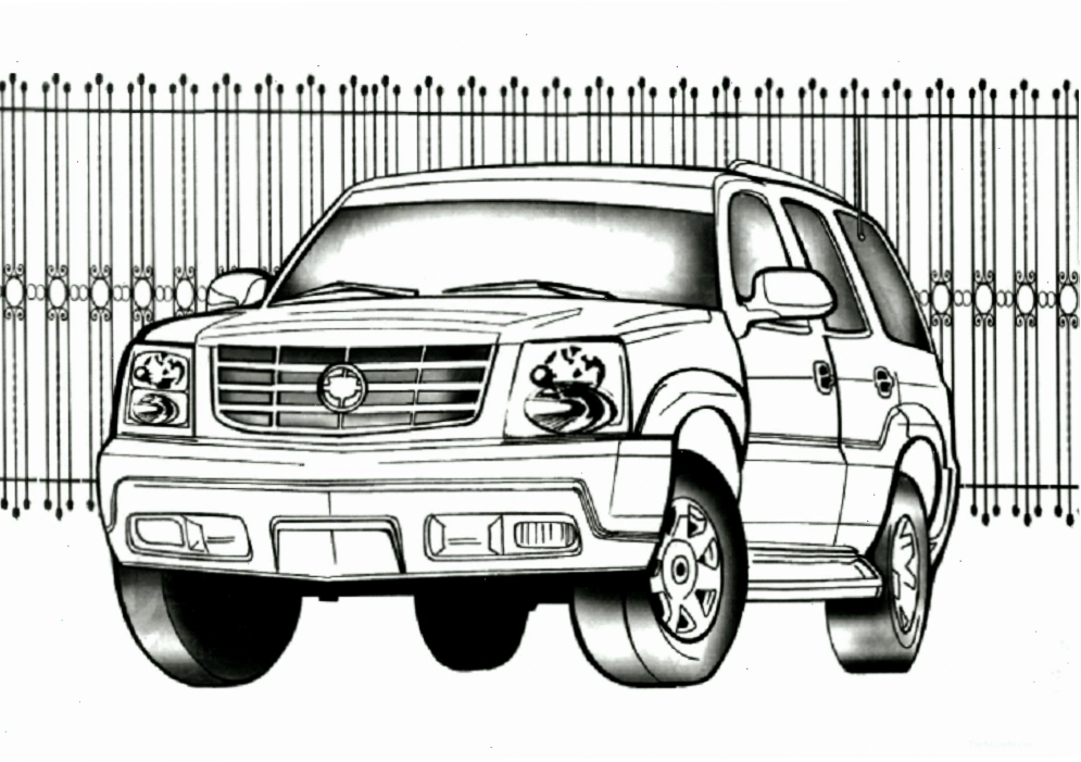 Tranh tô màu xe Cadillac Escalade sang trọng